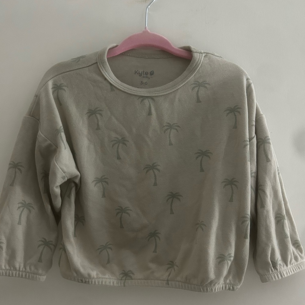 Kyte BABY Palm Tree Print Sweatshirt - Tan